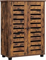 Rootz Dressoir - Badkamerkast - Opbergkast - Verstelbare Planken - Bewerkt Hout - Bruin - 60 x 30 x 82 cm