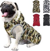 Reflecterende hondenjas met afneembare hoed, waterdichte winterfleece warme jas hondenjas, hondenjas mantel hoodie hondenjas voor kleine middelgrote en grote honden, groen, S
