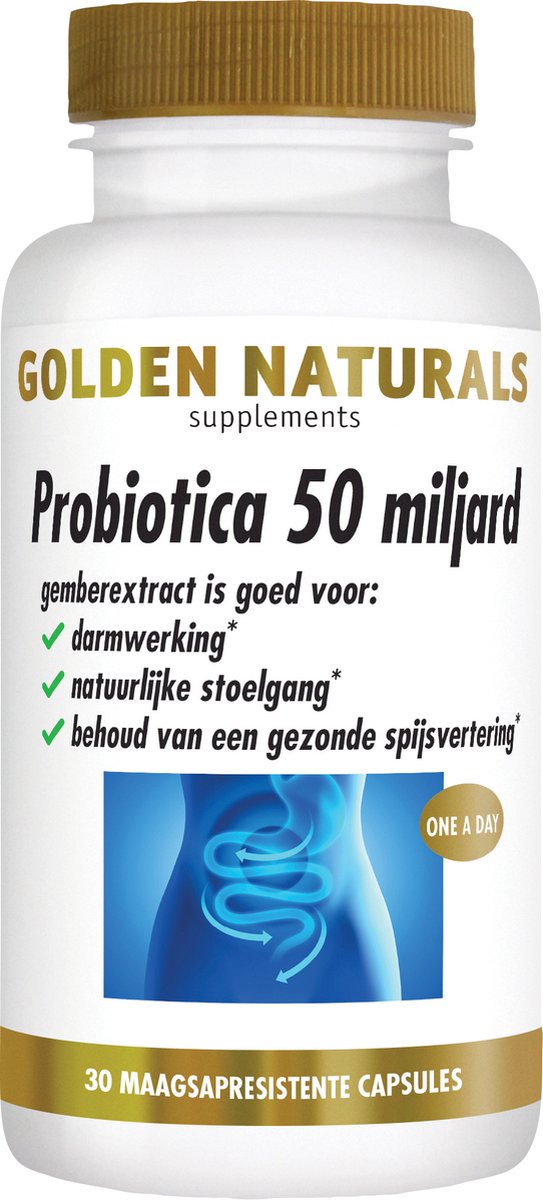 Goedkoopste Golden Naturals Probiotica 50 miljard (30 veganistische maagsapresistente capsules