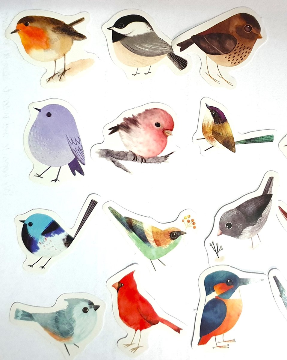 Bullet Journal Stickers - Little Birds - 46 stuks - Planner Agenda Stickers - Vogel Stickers - Bird Sticker Scrapbook stickers - Bujo stickers - Stickers volwassenen en kinderen — afbeelding 2