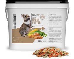 ReaVET - Natuurlijk voer voor Konijnen, Cavia's, Chinchilla's en Hamsters - Met belangrijke, natuurlijke voedingsstoffen - Gezond knabbelplezier voor je huisdier - 4.5 kg