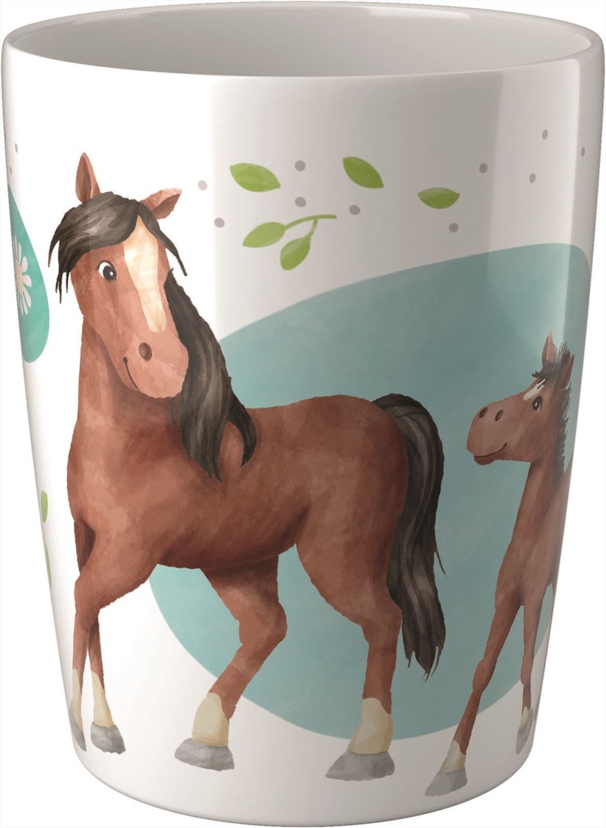 Haba Beker Paarden Junior 400 Ml Melamine Wit