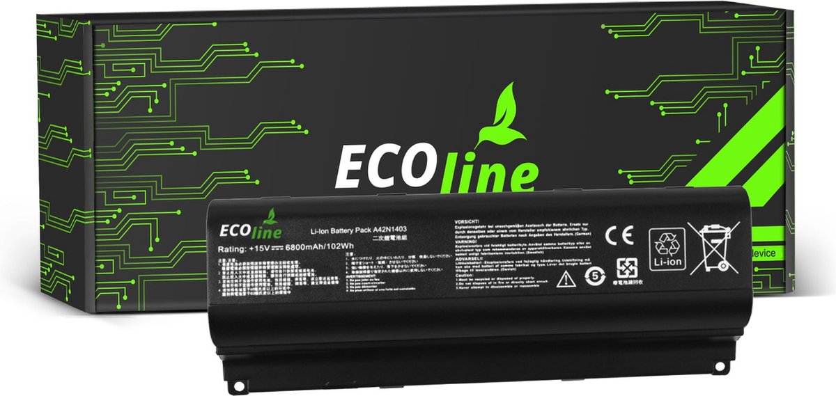 EcoLine - A42N1403 Batterij Geschikt voor de Asus ROG G751 G751J G751JL G751JM G751JT G751JY / 15V 6800mAh.