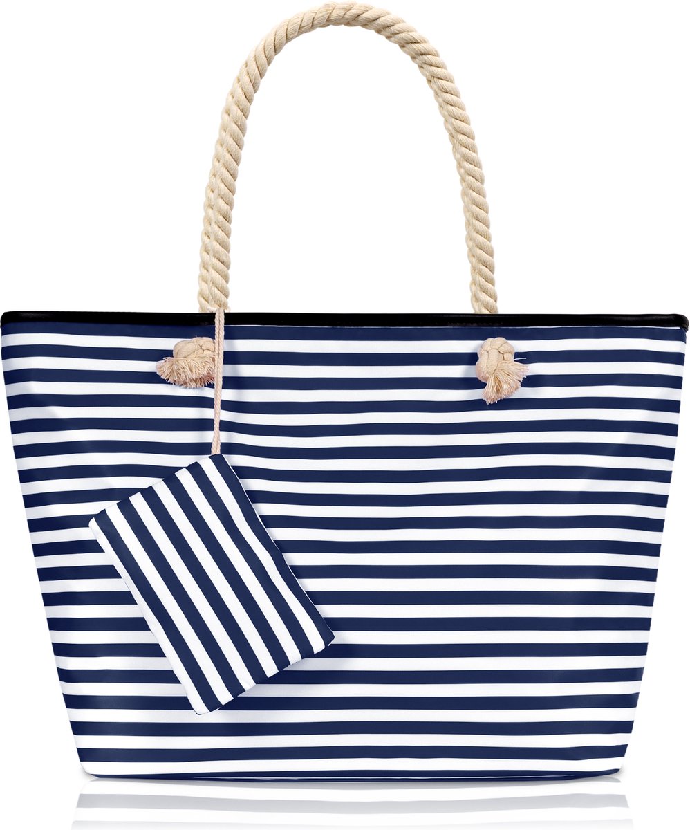 TAN.TOMI - Grote Shopper, Dames Handtas met klein Tas - Beach Bag met rits