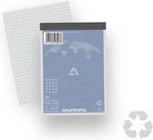 Aurora - MAXI PACK - 10 x ECO notablok: Formaat A6 - Geruit (5x5mm) - 100 vellen - 45 gr gerecycleerd papier.