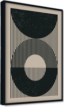 Akoestische panelen - Geluidsisolatie - Akoestische wandpanelen - Akoestisch schilderij AcousticPro® - paneel met grafisch element - Design 25 - Premium - 60x90 - zwart- Wanddecoratie - woonkamer - geluidsdemper - studio schuim