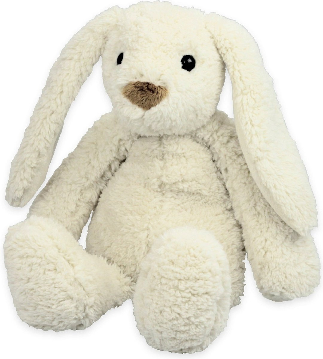 Inware pluche konijn/haas knuffeldier - wit - zittend - 22 cm - Dieren knuffels