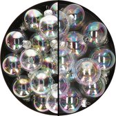 Othmar Decorations kerstballen - 45x st - transparant - glas - mix 4 en 6 cm - mat/glans