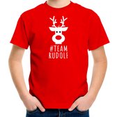 Bellatio Decorations kerst t-shirt voor kinderen - team Rudolf - rood - Kerstdiner 164/176
