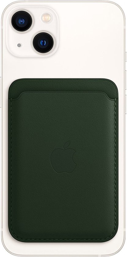 Apple Leather Wallet MagSafe (Apple Wallet 2e génération) - Avec fonction AirTag intégrée - Vert Séquoia