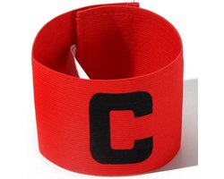 CHPN - Aanvoerdersband - Captainsband - Voor Voetbal - Hockeyaanvoerders - Senior - C-Captain - Teamcaptain - Universeel - Rood - Verstelbaar