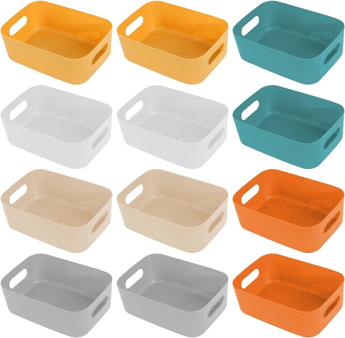 HapiLeap Lot de 9 Boite Rangement Plastique, Organiseur Panier de