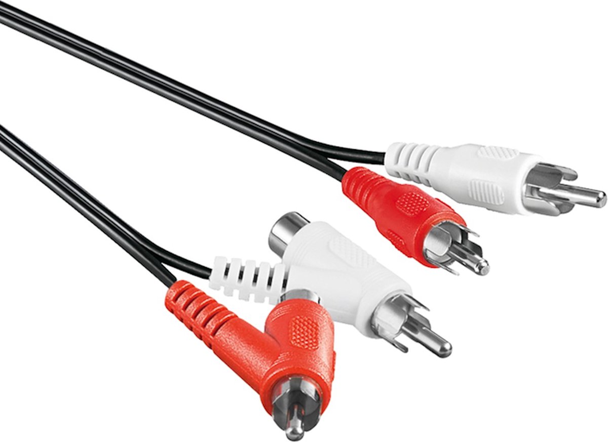 Powteq - Composiet splitterkabel - Stereo audio splitsen - 1.5 meter - Tulp splitter - RCA splitterkabel