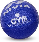 Nivia Medicine Ball of 3 Kg | Blue | Material : Rubber | For Workouts, Strength Training, Pilates Therapy and Balance Training | Anti-Slip Ball for Adults, Men and Women