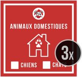 Pictogram/ sticker | Huisdieren aanwezig - Brandweer | 10 x 10 cm | Frans | Bij brand | Help onze dieren | Veiligheidsstickers | Franstalig | FR | 3 stuks