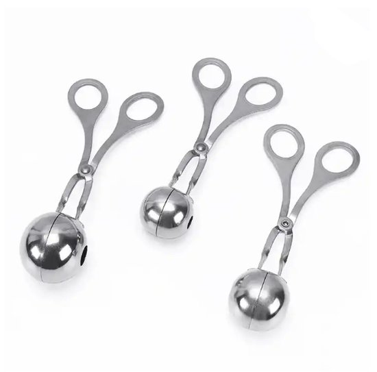 Machine à boulettes de viande - 3 pièces - Acier inoxydable - Pinces à boulettes de viande - Pinces - Boulettes de viande - Ustensiles de cuisine - Cuillère à boulettes de viande - Machine à boulettes de viande - Pinces à boulettes de viande