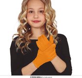 Fiestas Guirca - Oranje handschoenen - kinderen - 17 cm - EK voetbal 2024 - EK voetbal versiering - Europees kampioenschap voetbal