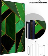 Akoestische panelen - Geluidsisolatie - Akoestische wandpanelen - Akoestisch schilderij AcousticPro® - paneel met groene afwerking - design 372 - Premium - 100x150 - zwart- Wanddecoratie - woonkamer - geluidsdemper - studio schuim