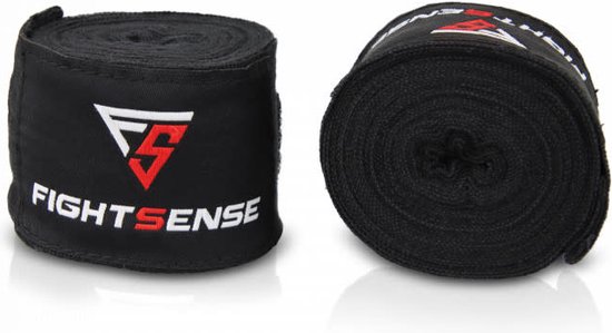 Foto: Fightsense 2 stuks boks bandage boxing wraps zwart 450 cm