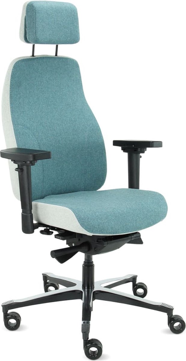 Sit And Move Therapod X2 HR Hoofdsteun - Azure/Ashgrey Facet Wol - Bureaustoel