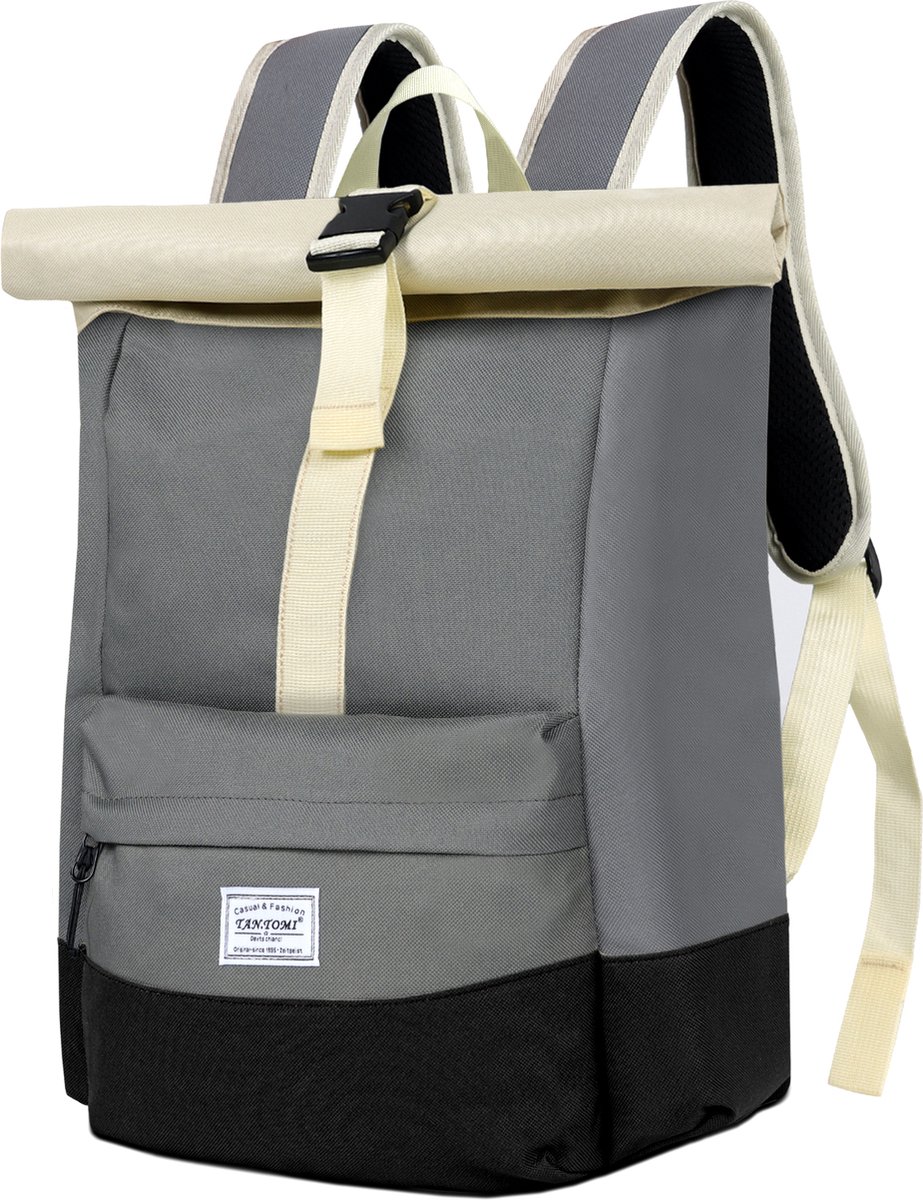 TAN.TOMI Rugzak, Rolltop Rugzak, 25 tot 40 L-Spatwaterdicht-met Laptopvak Tot 15,6 Inch, voor Herren & Dames