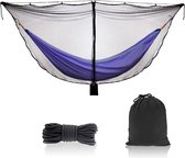 Camping hangmatnet, licht outdoor muggennet, 360 graden beschermd polyesternet met dubbele ritssluiting, touw en opbergtas (zonder hangmat)