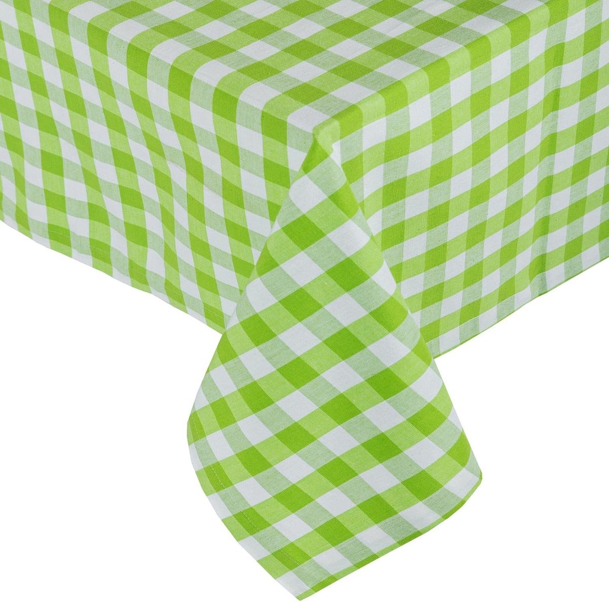 tafelkleed geruit blok check van 100% puur katoen, tafelkleed afwasbaar, groen, 137 x 228 cm