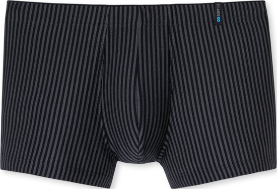 SCHIESSER Long Life Soft boxer (1-pack) - heren blauw en zwart gestreepte short - Maat: S