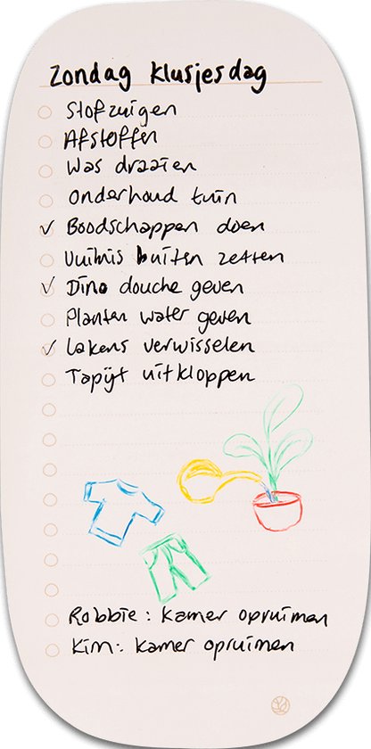 Greenstory - Sticky Whiteboard - To Do Classic - Organische Vorm - Whiteboard Folie