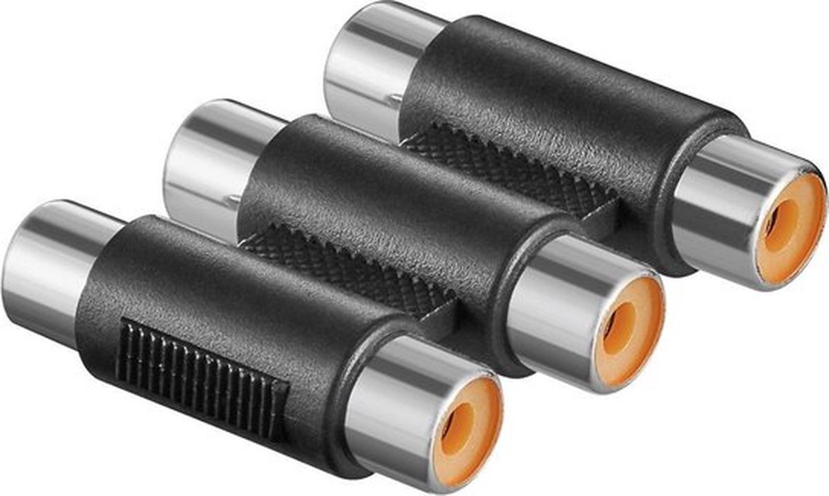 Powteq - RCA koppelstuk - 3 x RCA / 3 x Tulp koppelstuk - Audio / Video composiet