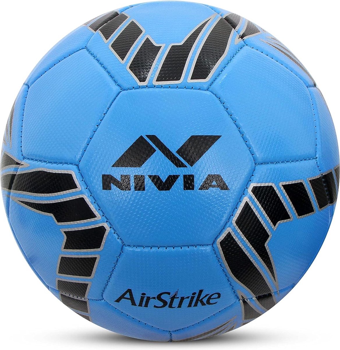 Nivia Air Strike Voetbal Maat 5 – PVC Trainingsvoetbal – All Surface Football met High Bounce & High Speed – Duurzame Voetbal voor Training & Wedstrijd – Geschikt voor Heren & Dames – Sky Blue