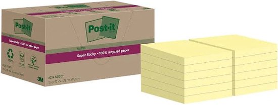 Memoblok 3m post-it 622 rss12cy 47.6x47.6mm geel | Doos a 12 stuk