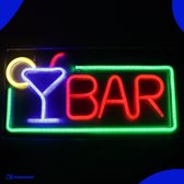 Neon Lamp - BAR Groen / Rood - Incl. Ophanghaakjes - Neon Sign - Neon Verlichting - Neon Led Lamp - Wandlamp - Mancave