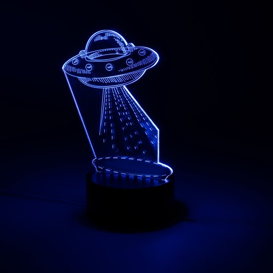 LedyourLight Lampe Led 3D Ufo - Veilleuse 7 Couleurs