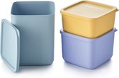 Tupperware Cubix set van 3 vierkante dozen (nieuwste assortiment)