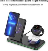 Viatel New 4-In-1 Wireless Charger LED Indicator Wireless Charging For Samsung iPhone 12 Pro Max Mini/Air Pod/Watch - Black