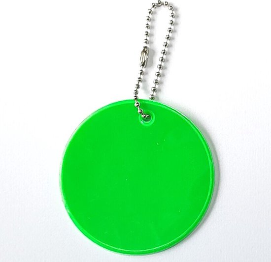 Reflecterende sleutelhanger - 1 stuks - Rond - Groen