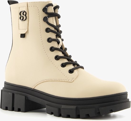 s. Oliver dames veterboots - Beige - Maat 38 | bol