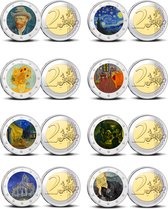 2 Euro munt kleur Van Gogh complete set 1/8