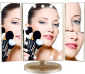 Miroir avec éclairage LED - Miroir de maquillage - Or Champagne