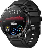 Valante Nexus Smartwatch - Smartwatch Heren - Zwart - 52 mm - Stappenteller - Hartslagmeter - Saturatiemeter - Bellen via Bluetooth