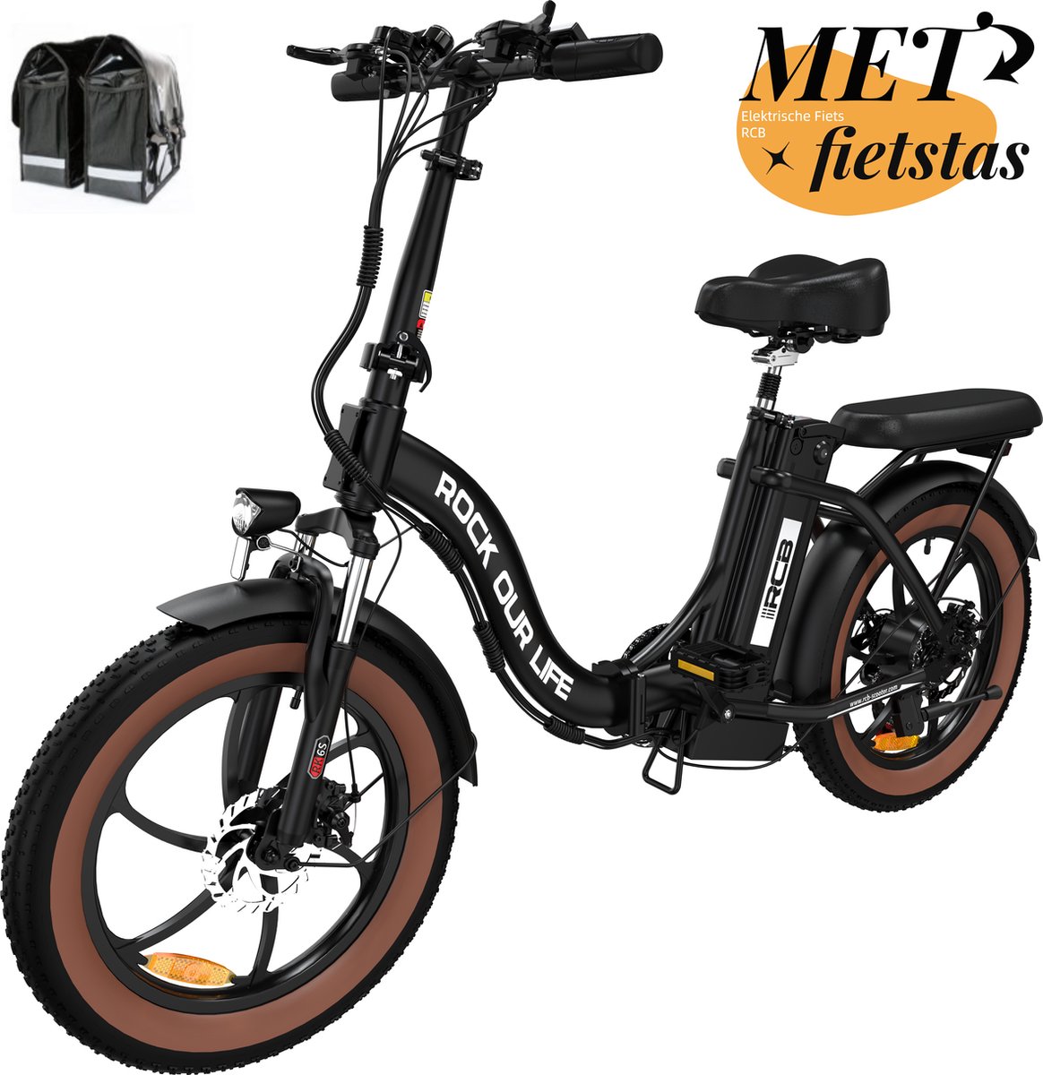 RCB Elektrische Fiets | Opvouwbare E-bike | 20 Inch Fatbike | 12AH | 7 Versnellingen