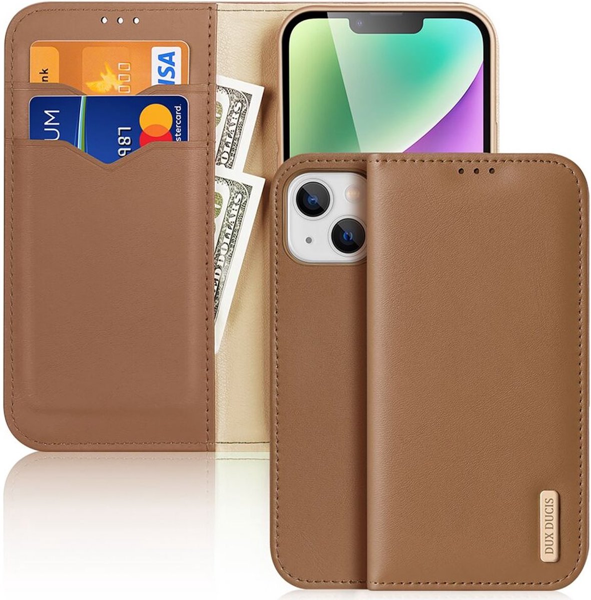 Dux Ducis - Telefoonhoesje geschikt voor iPhone 15 - Hivo Series Case - Bruin