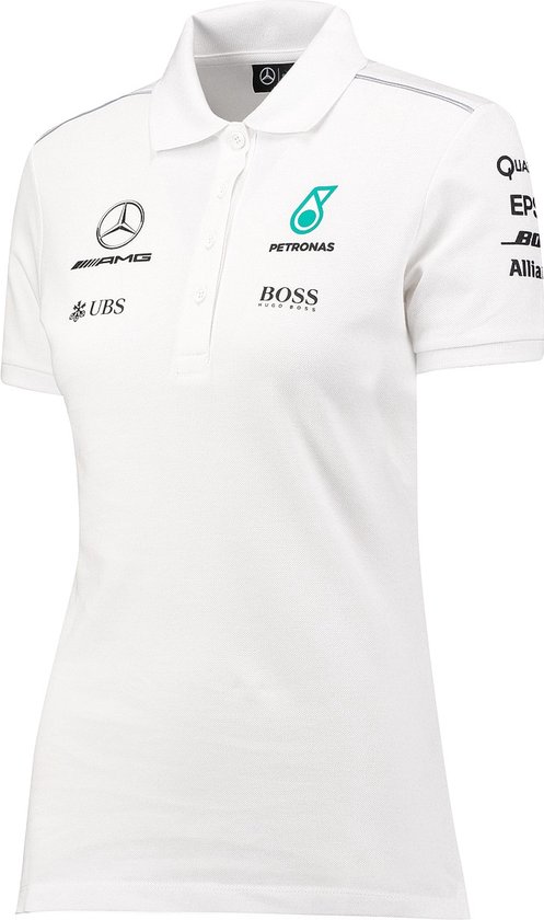 Hugo Boss - Mercedes AMG F1 - Formule 1 - Team Polo - Dames - Wit - Maat XS