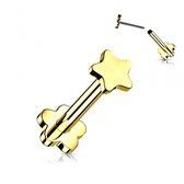 Piercing titanium push in sterretje 1.2x8 - goud - LMPiercings