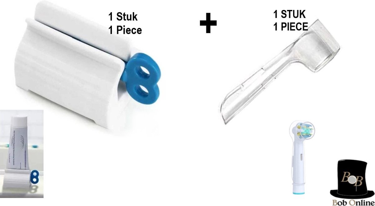 Bob Online™ - 1 Stuk - Elektrische Tandenborstel Beschermhoesje + 1 Stuk Blauw Tandpastadispenser – 1 Piece Electric Toothbrush Cover + 1 Piece Blue Toothpaste Dispenser – Beschermcover voor Elektrische Tandenborstel – Elektrische Tandenborstel Cover