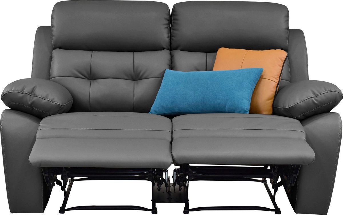 Notio Living Lannilis-Sofa 2-zits - Elektrisch - Grijs PU