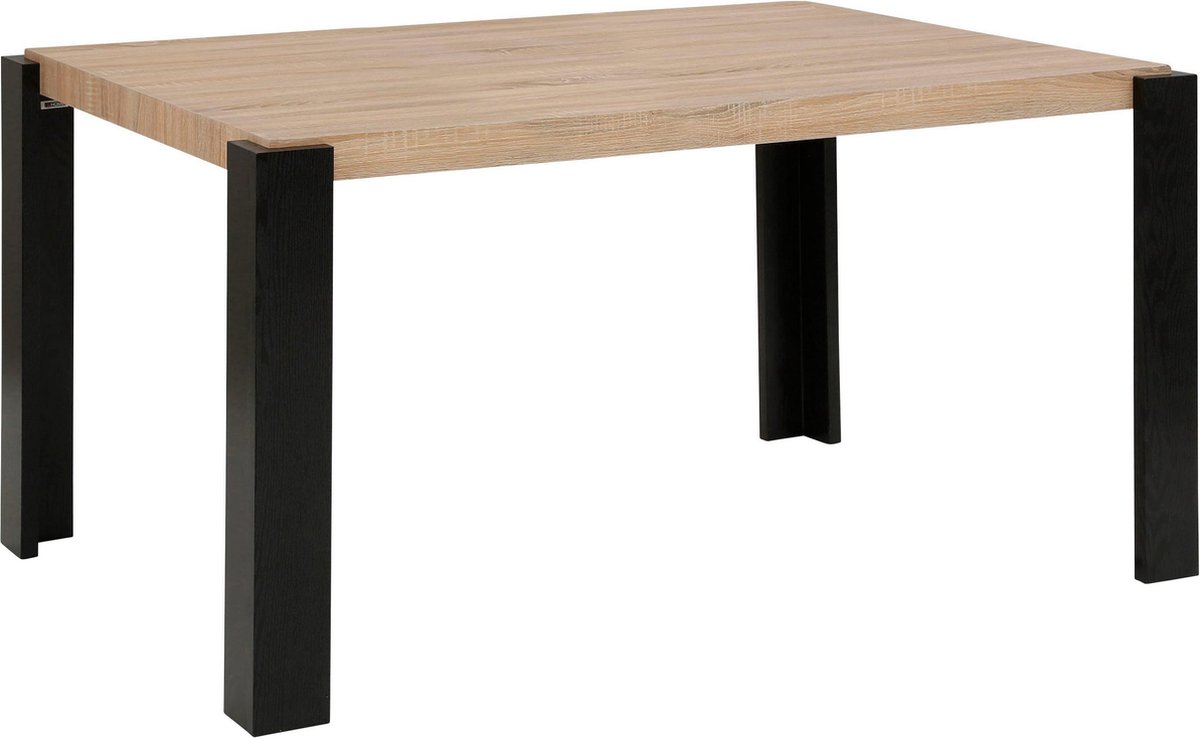 Notio Living Otago-Eettafel - 120 cm - Eiken/Zwart Natuur