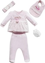 Babysetje 5-delig - Newborn kleding set/ meisjes - kraamcadeau - zachte fluwelen - flowers - Velours