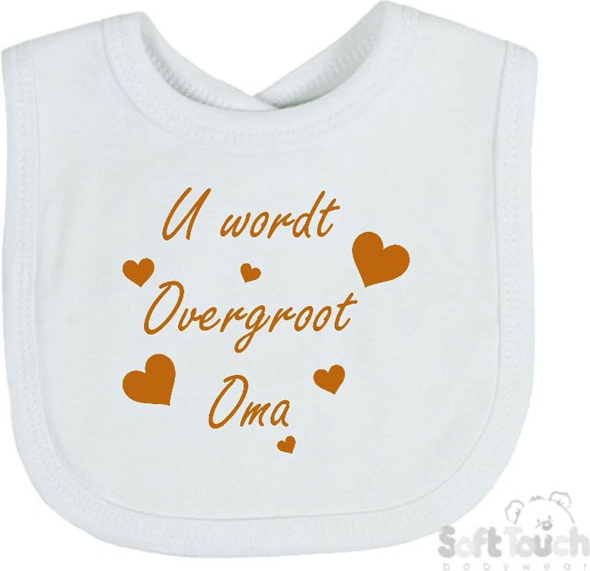 Goedkoopste Soft Touch Slabber U wordt overgroot oma Unisex Katoen Wit/tan Maat 33x22 Cm Zwangerschap aankondigen - Bekendmaking zwangerschap - Zwangerschapsaankondiging
